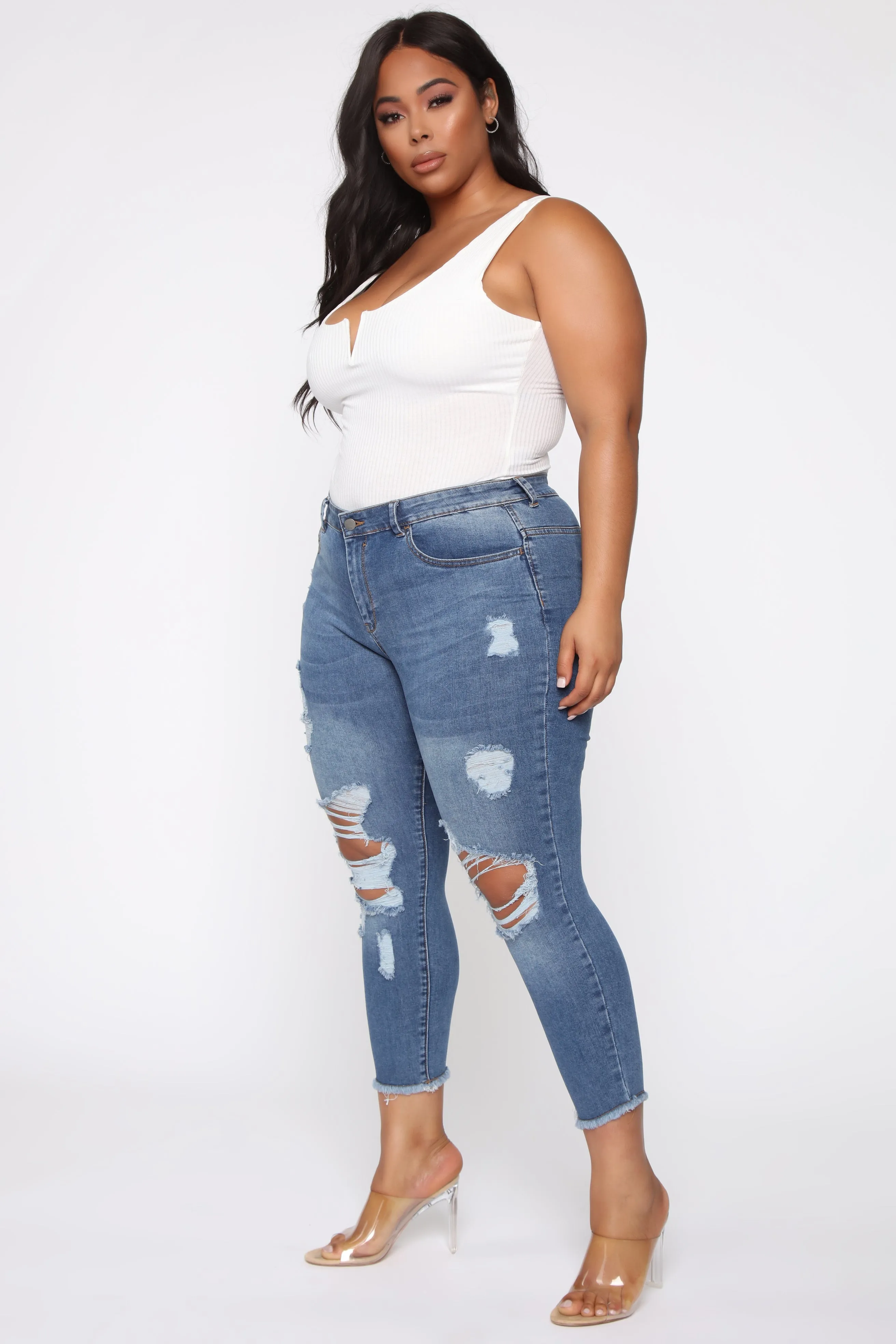 About A Girl High Waisted Skinny Jeans - Medium Wash