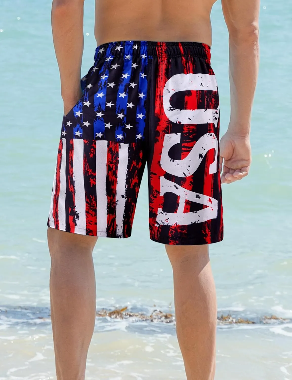 ALISISTER Mens Swim Trunks with Compression Liner Bathing Suit Summer Swimming Shorts