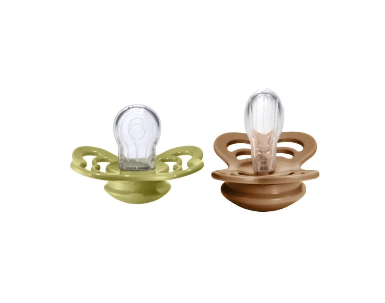 BIBS Dummies - Supreme Silicone Colour 2 Pk Meadow/Earth