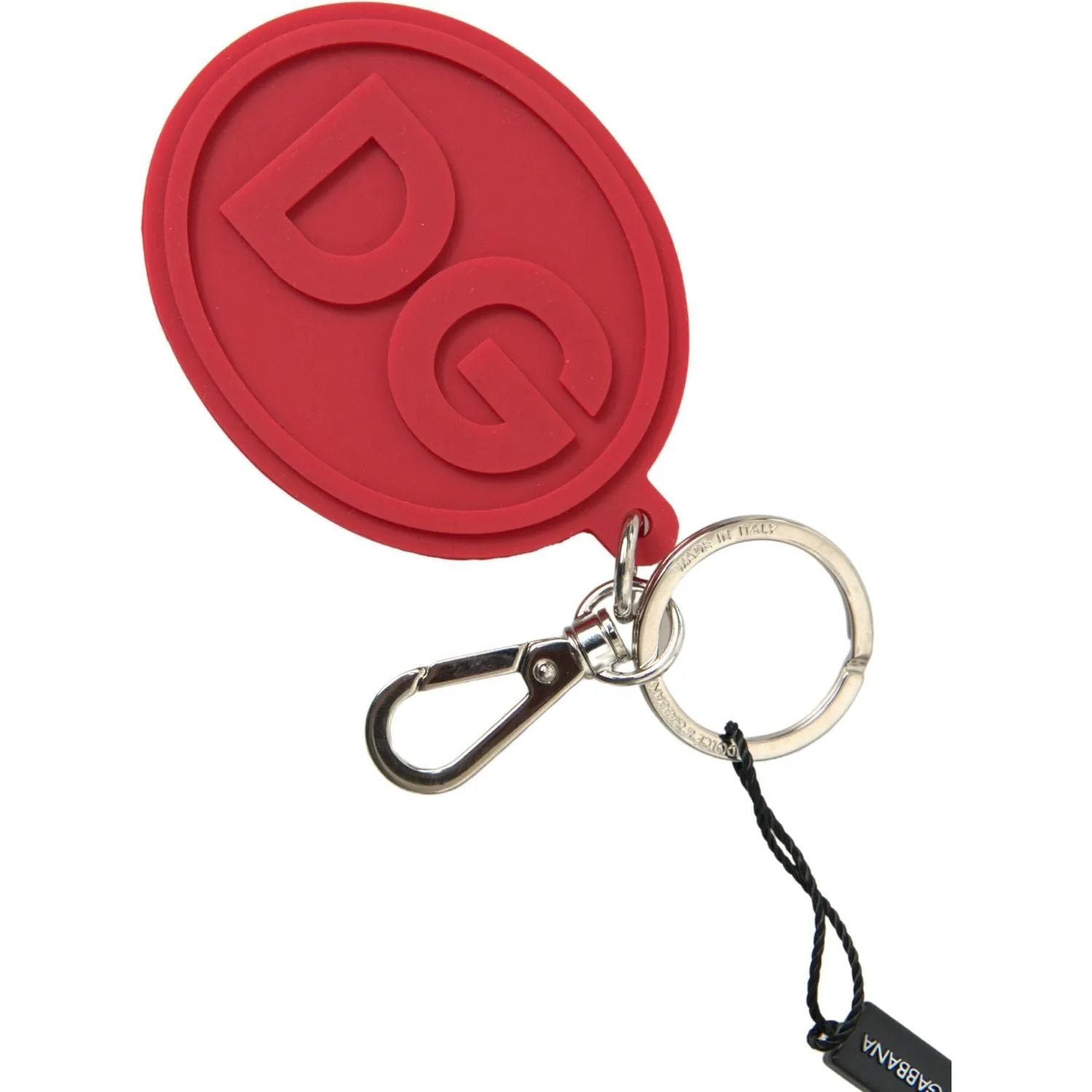 Dolce & Gabbana Chic Red Rubber and Brass Designer Keychain