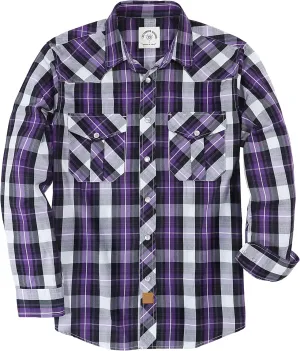 Dubinik? Pearl Snap Shirts for Men Long Sleeve Western Shirts for Men Vintage Casual Plaid Shirt Cowboy Shirts for Men