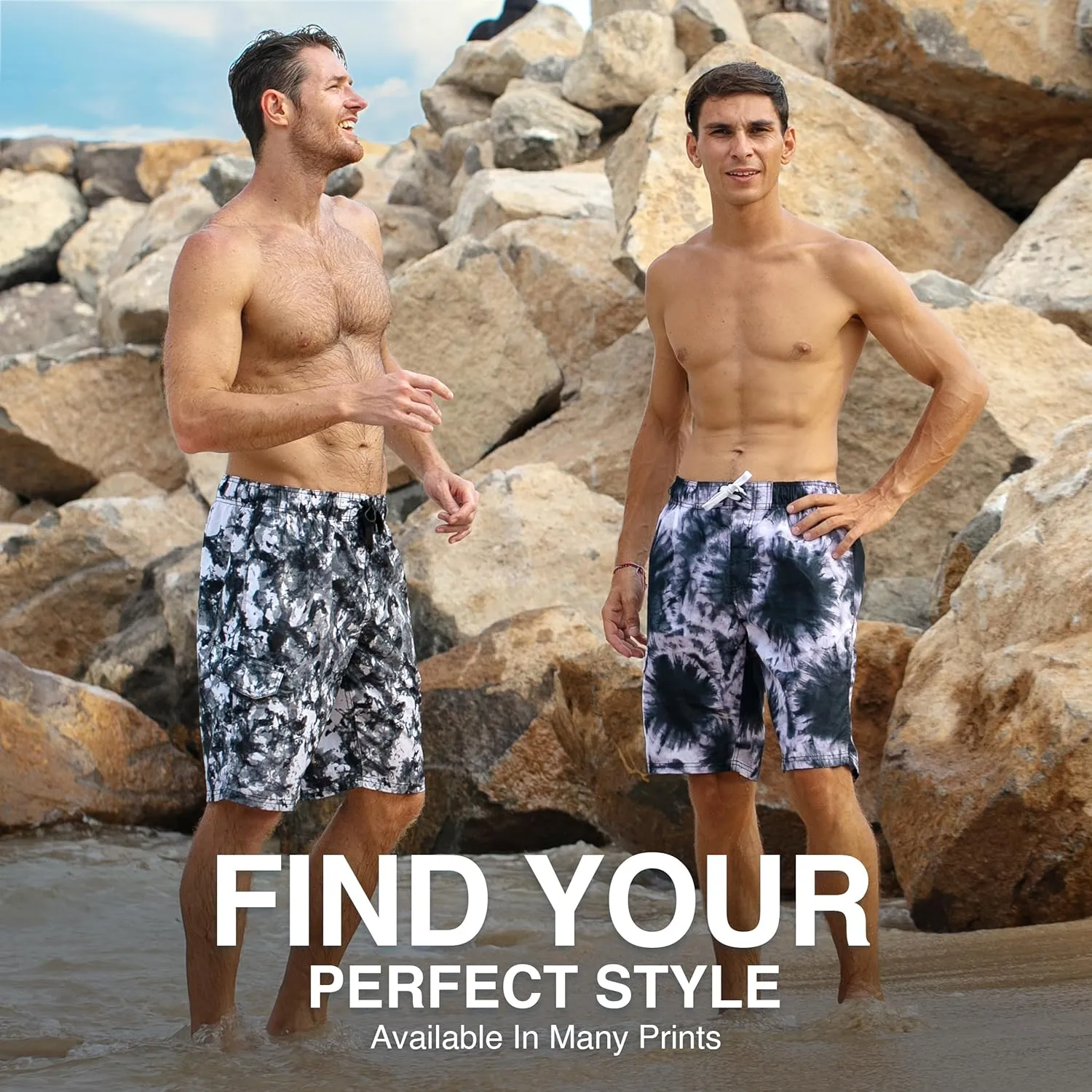 Kanu Surf Bellaire Men's Swim Trunks Quick-Dry Swim Shorts Men, 9" Inseam (Regular & Extended Sizes)