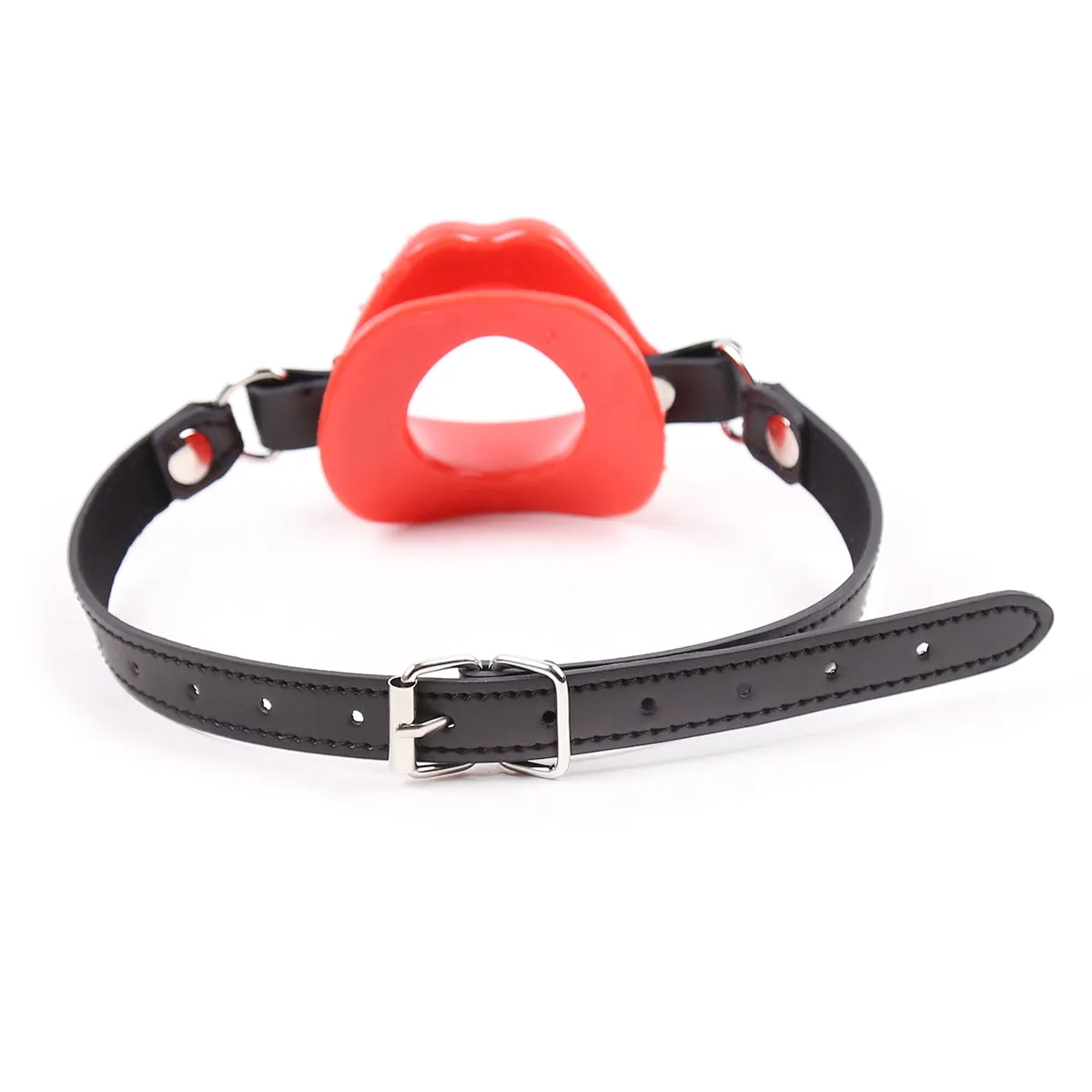 Kink Deep Throat Red Lips Shape Open Mouth | PU Leather | Adjustable