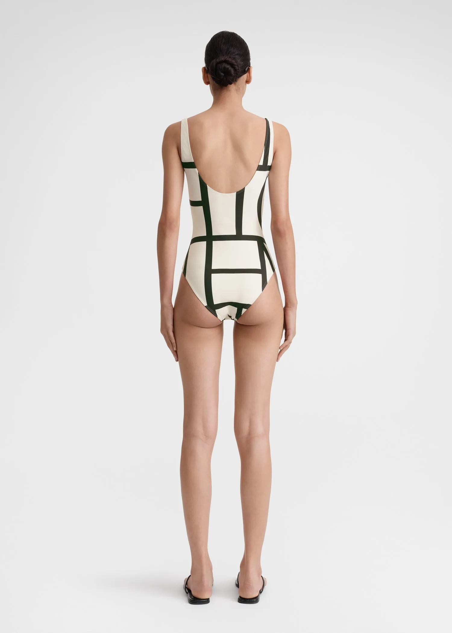 Monogram swimsuit ecru