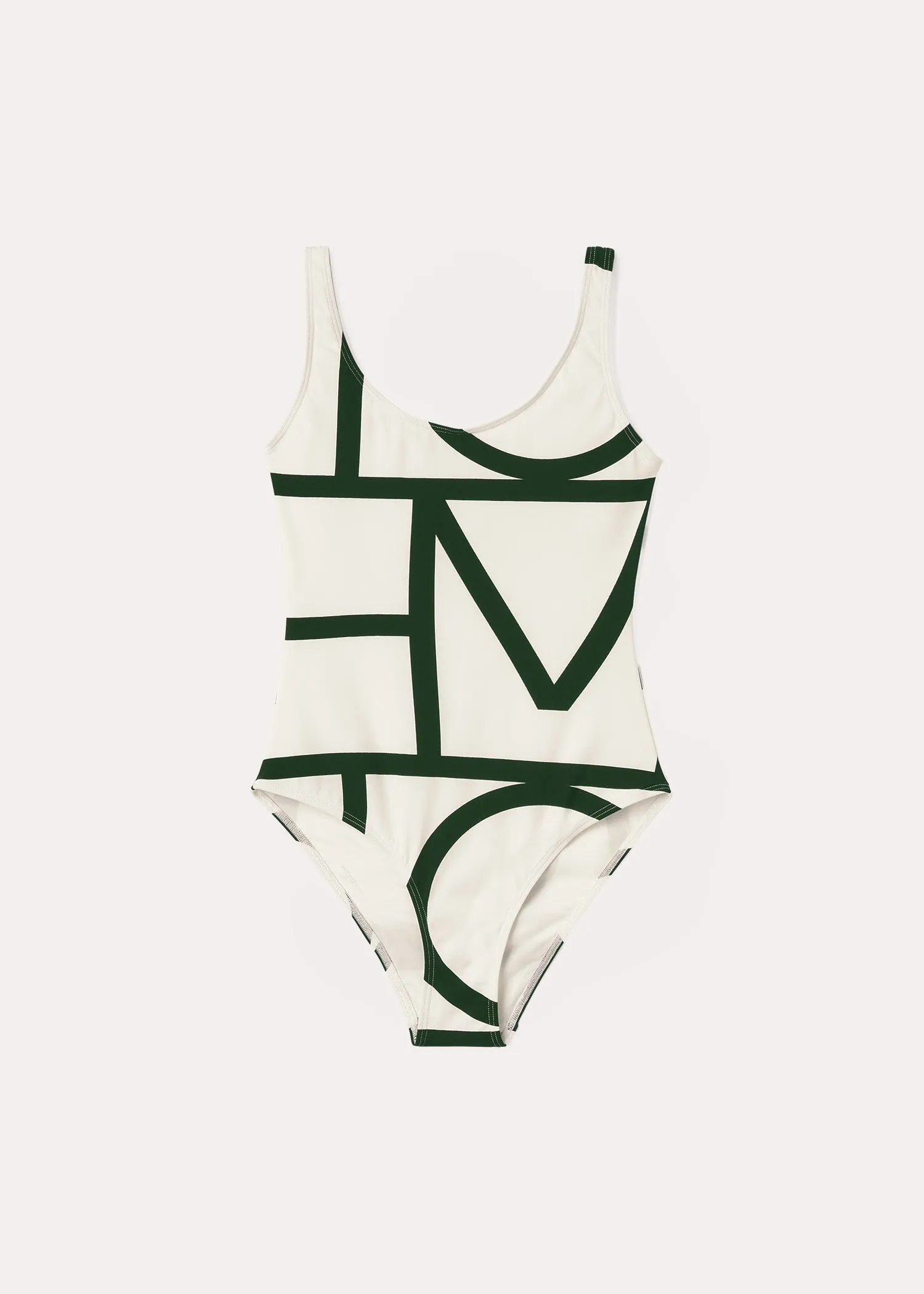 Monogram swimsuit ecru