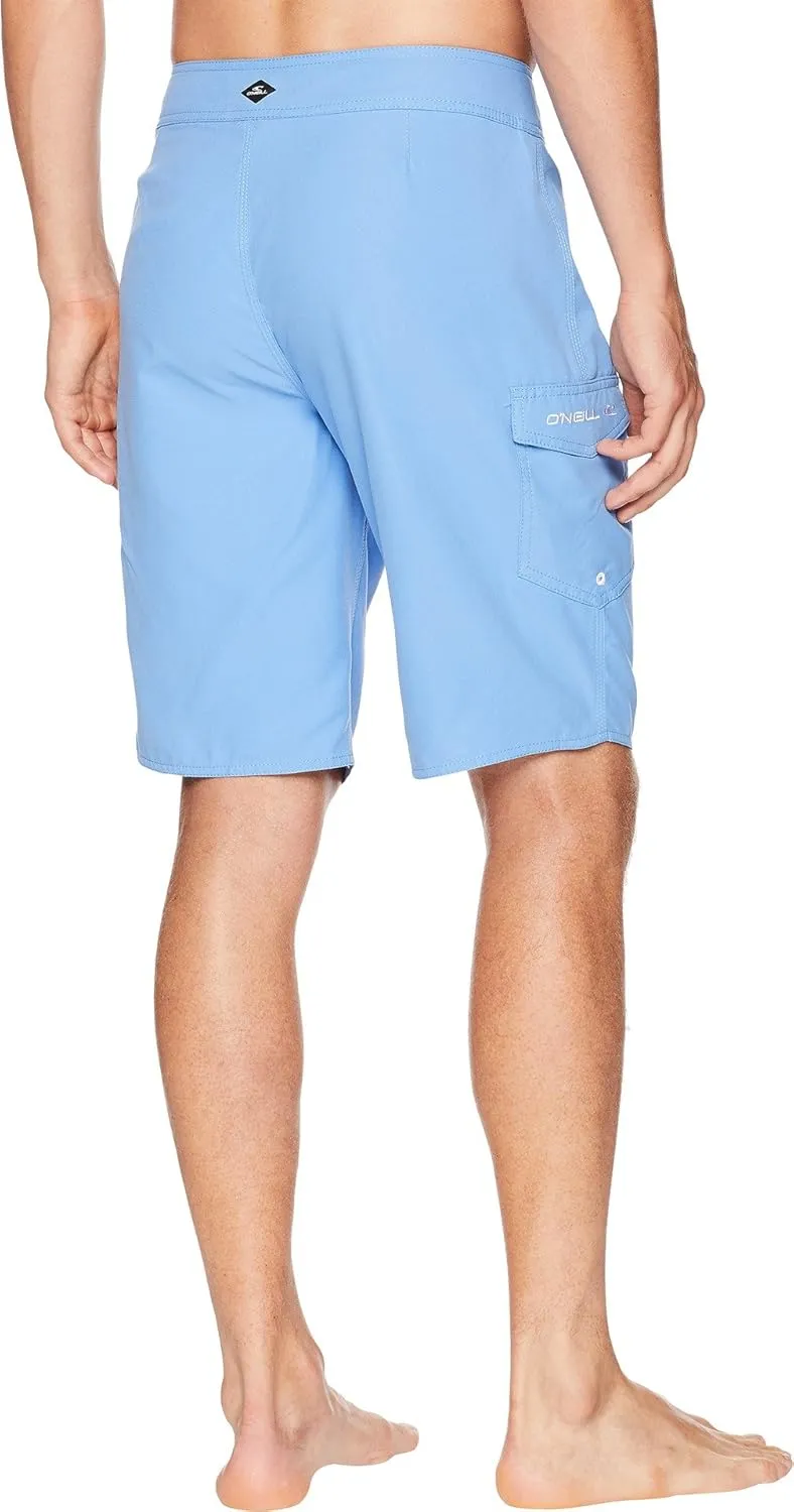 O'NEILL Men's 21 Inch Solid Boardshorts-Water Resistant Swim Trunks for Men with Quick Dry Stretch Fabric and Pockets