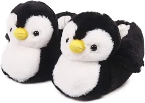 Penguin Cute Women Slippers Funny Animal Slippers Novelty Plush Slippers Fluffy Fuzzy Winter Warm Bedroom House Shoes Cartoon Slippers for Women Men Teen Girls