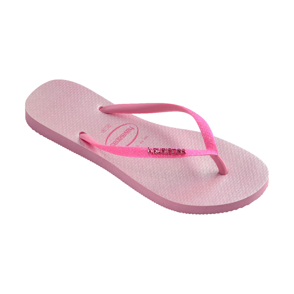 Slim Glitter Iridescent Flip Flops
