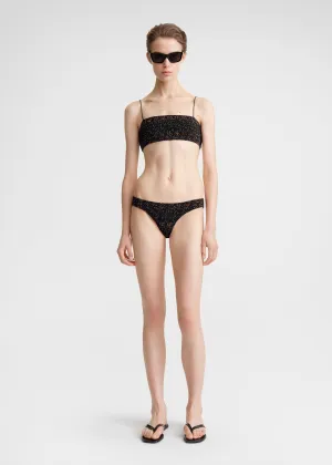 Smocked mini bikini bottoms tortoise