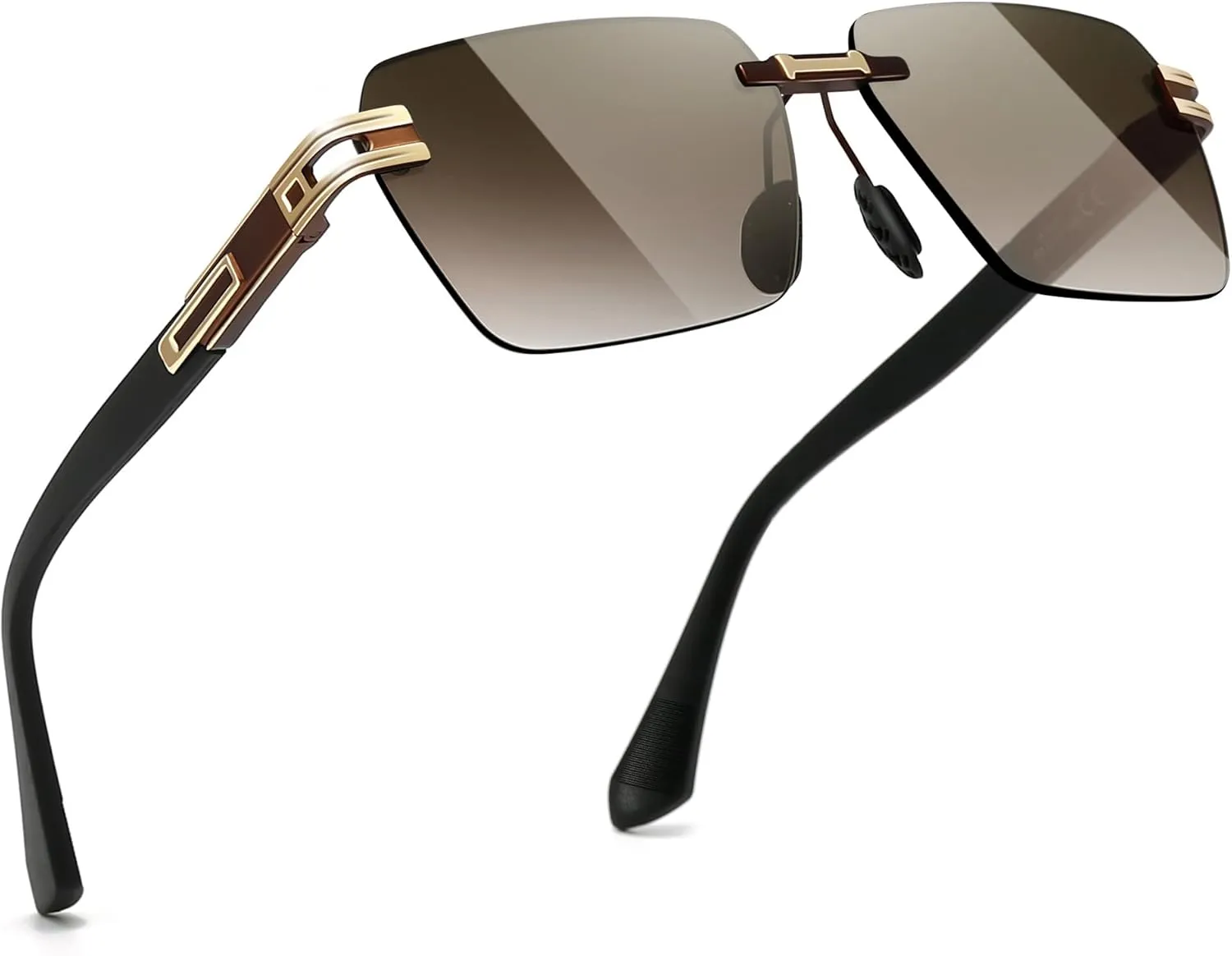 SUNGAIT Rimless Rectangle Sunglasses Square Frameless Shades for Men Women Y2K Vintage UV Protection