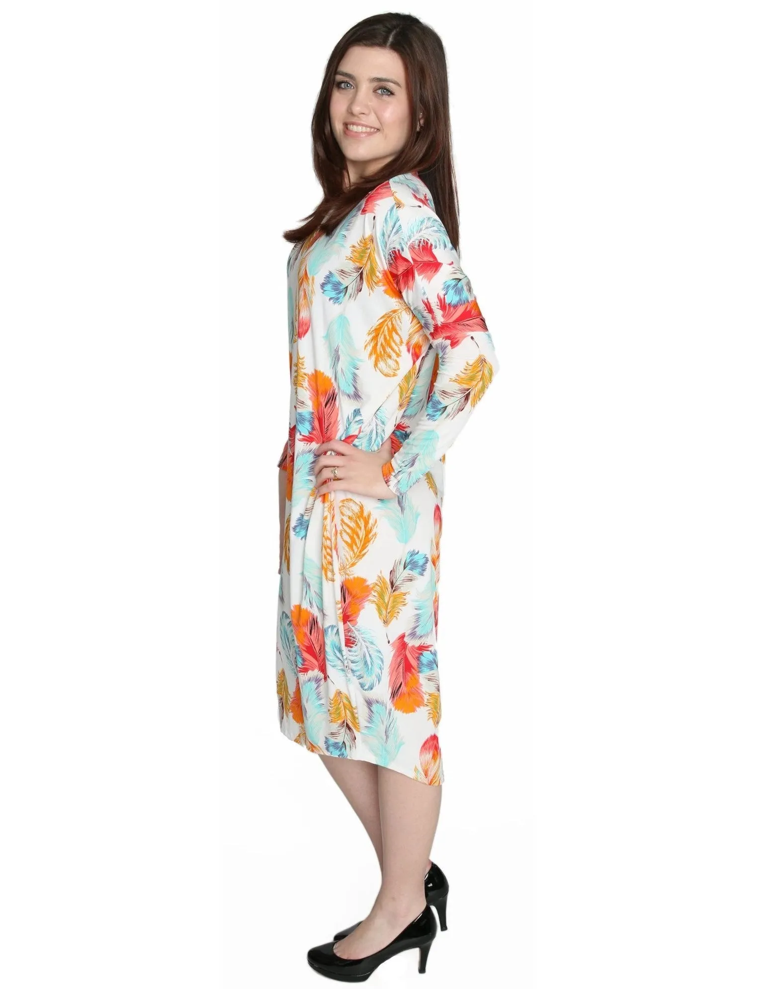Women's Printed Comfy Cover-Up Midi Dress